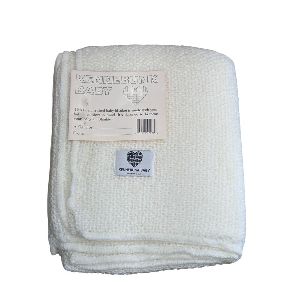 Vintage NEW Kennebunk Baby Blanket Lullaby White LU77 Gender Neutral Cottagecore